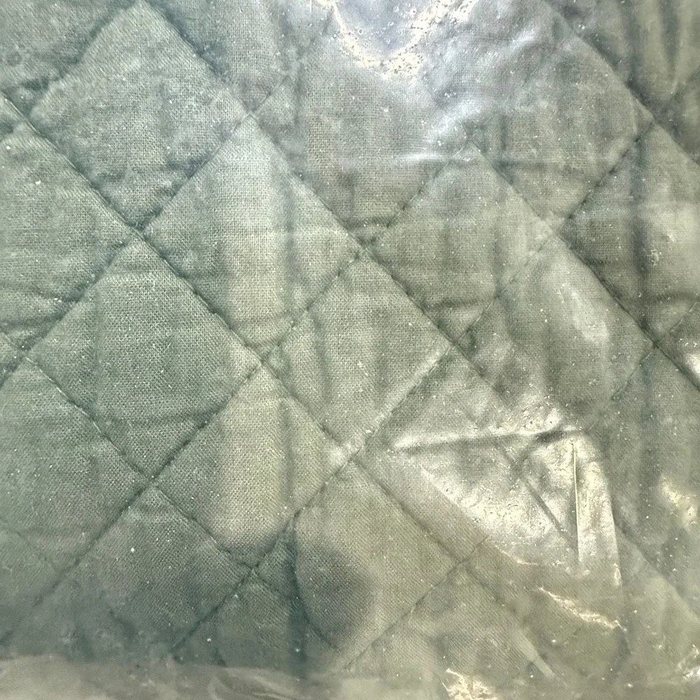 Pottery Barn Quilt King/Cal King Sage Green New Diamond Stitch Bedding